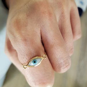 Mejuri Evil Eye Chain Ring